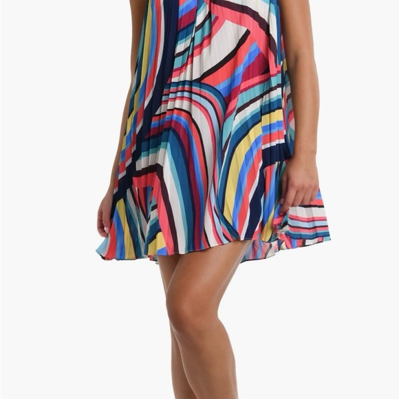 NWT La Blanca Slice Pleated Cover-Up Trapeze Dress Medium - Picture 1 of 7